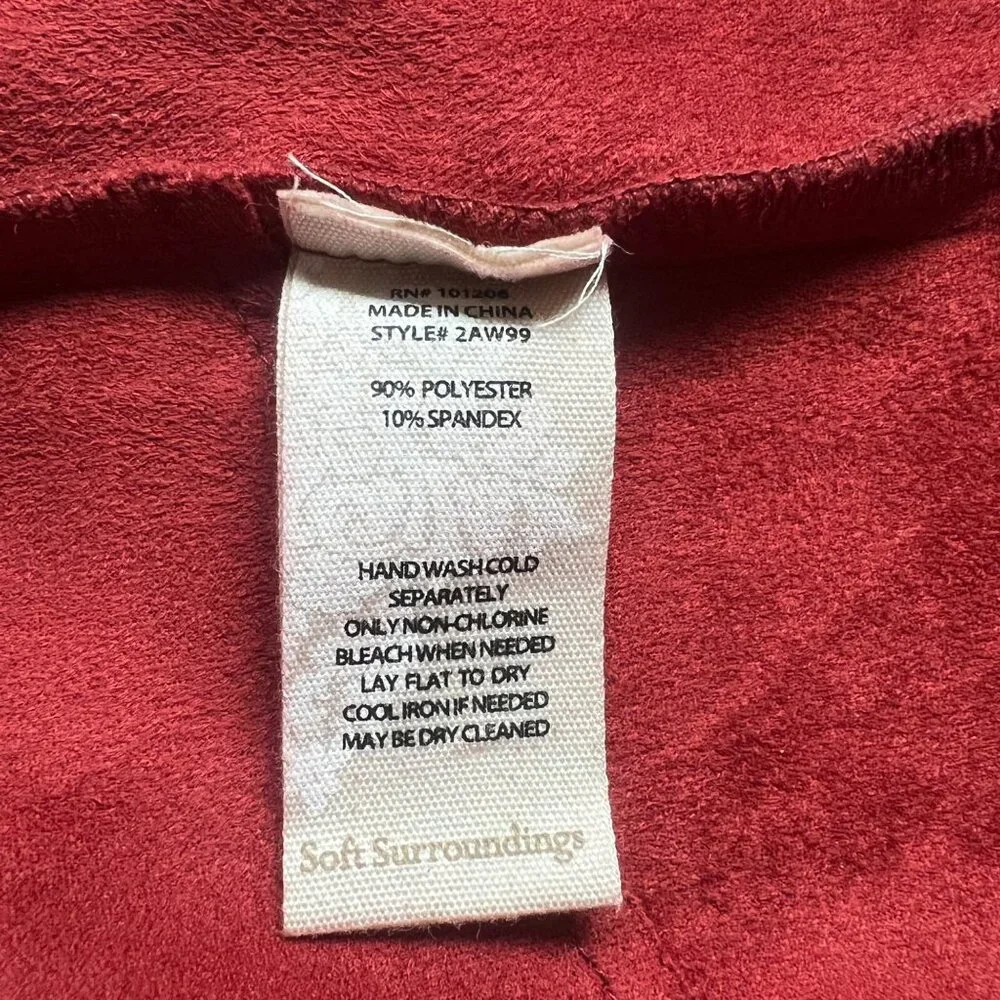 Soft Surroundings Size M Orange Burnt Sienna Felicity Faux Suede Tunic Top - Picture 10 of 13